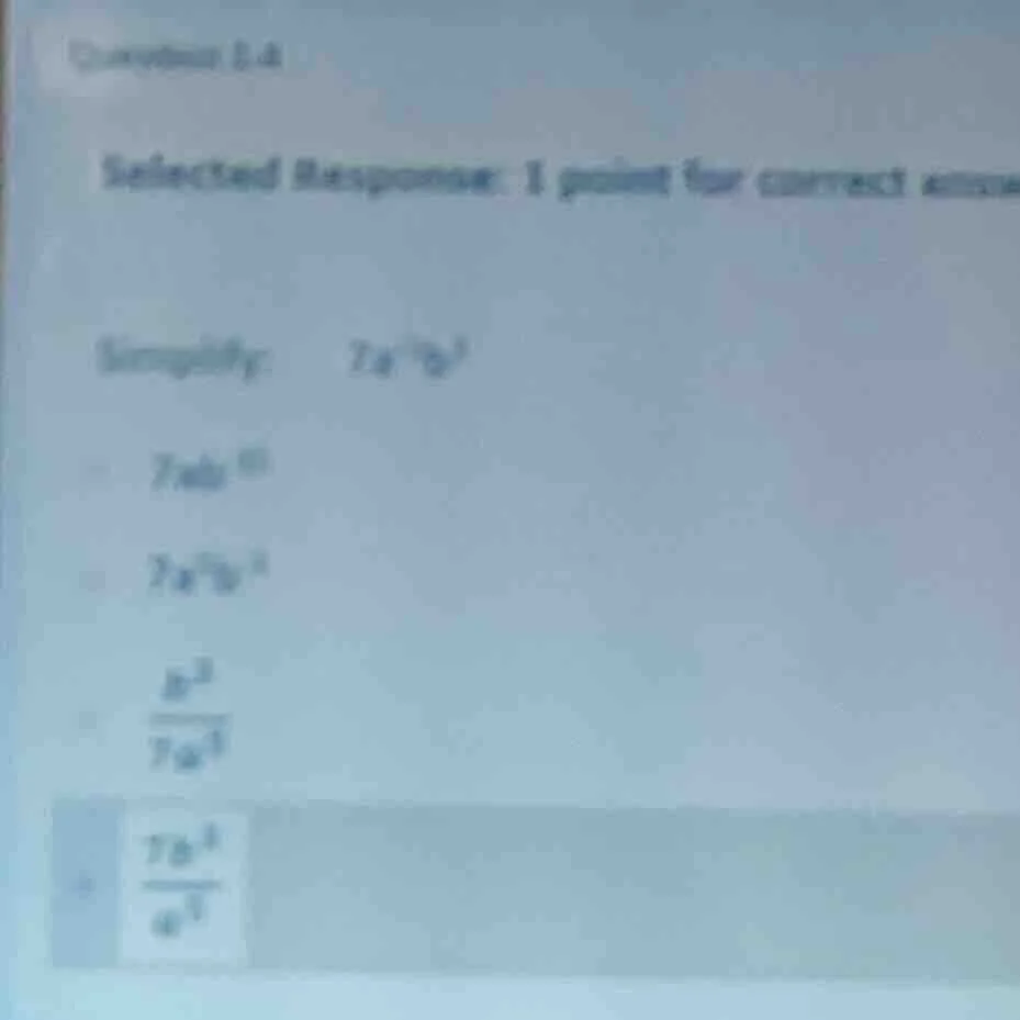 correction 1.4 selected response: 1 point for correct answe simplify: $…