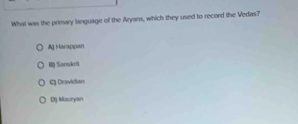 what was the primary language of the aryans, which they used to record …