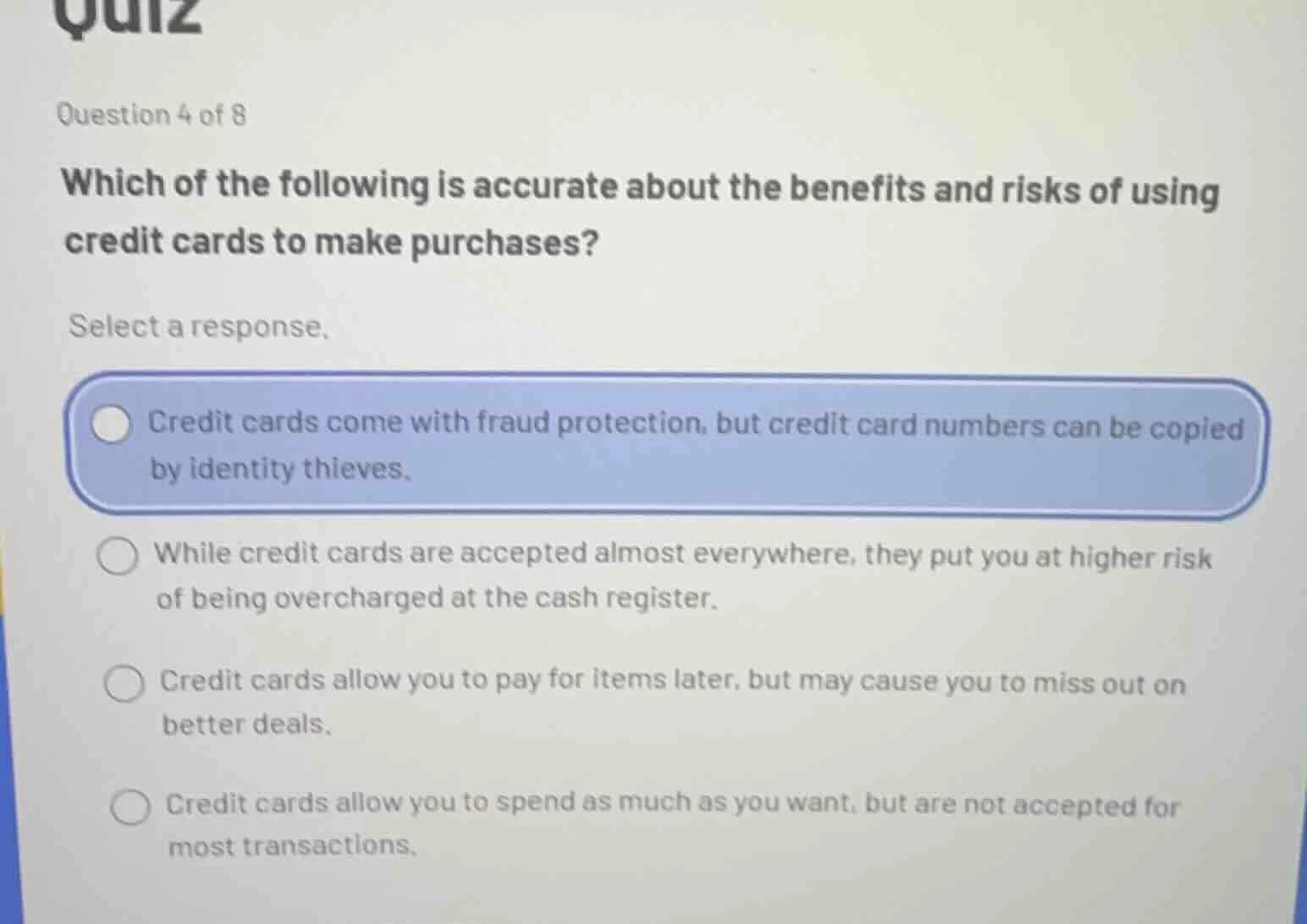 question 4 of 8 which of the following is accurate about the benefits a…