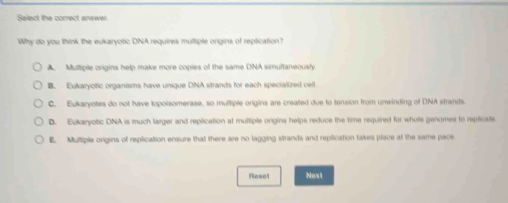 select the correct answer. why do you think the eukaryotic dna requires…