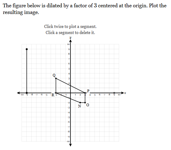 the figure below is dilated by a factor of 3 centered at the origin. pl…