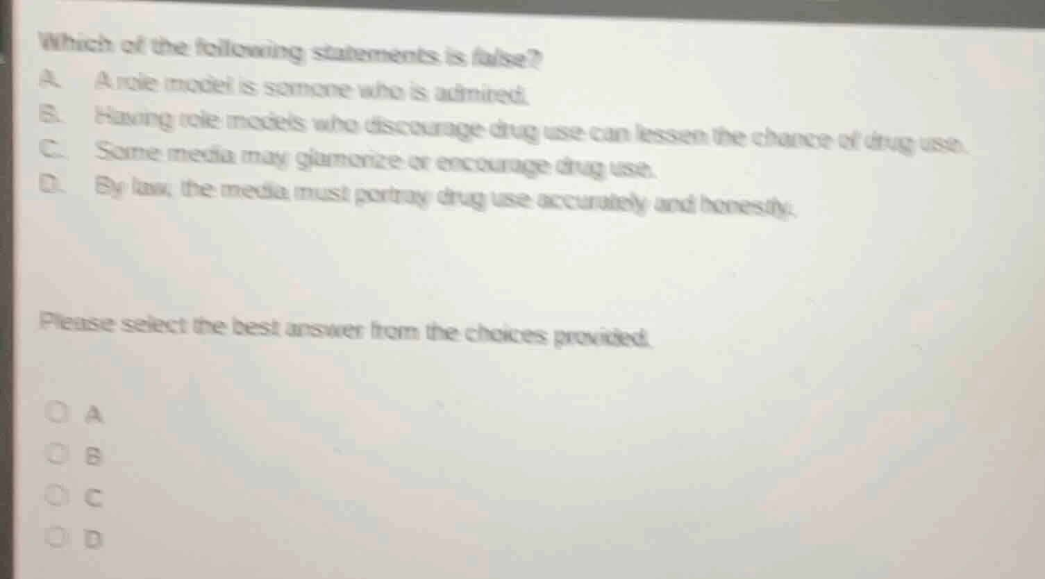 which of the following statements is false? a. a role model is someone …