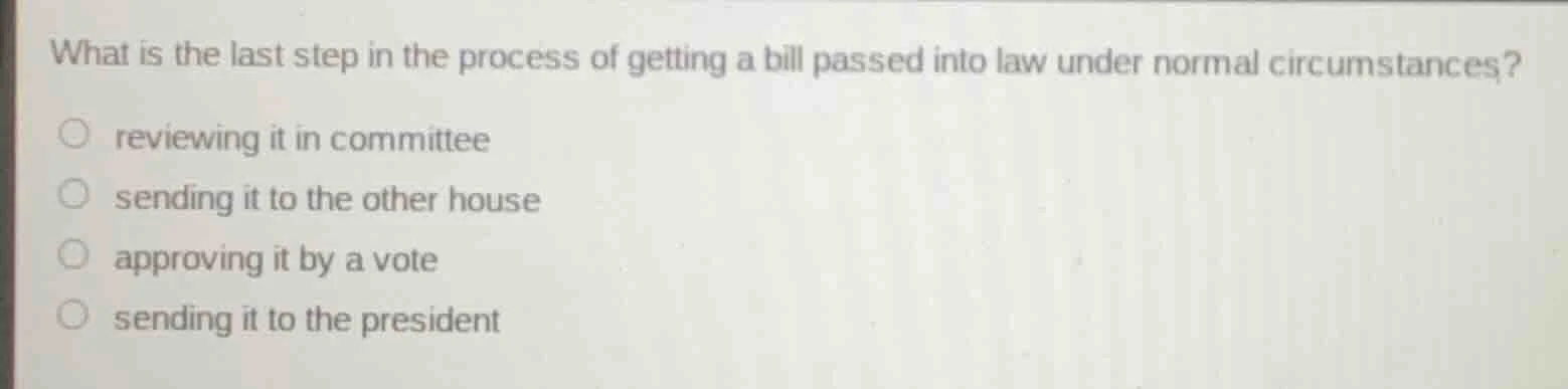 what is the last step in the process of getting a bill passed into law …