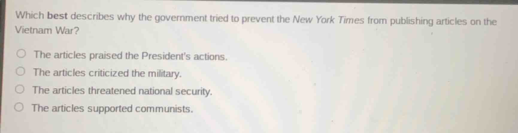 which best describes why the government tried to prevent the new york t…