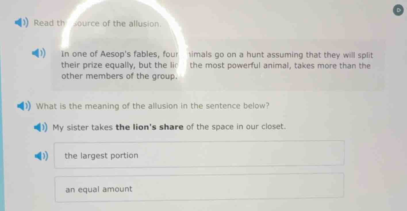 read the source of the allusion. in one of aesops fables, four animals …