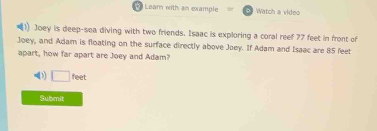 joey is deep - sea diving with two friends. isaac is exploring a coral …