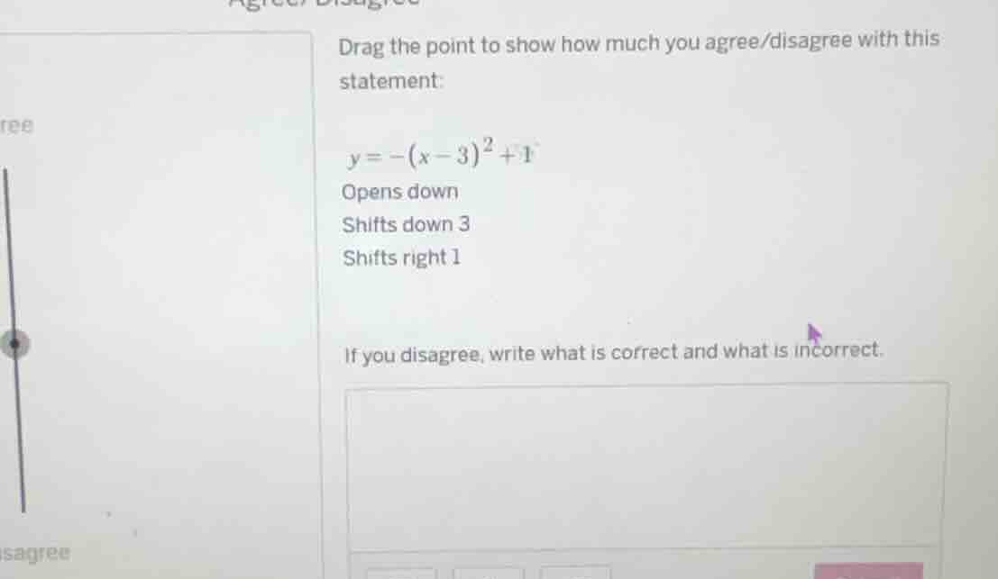 drag the point to show how much you agree/disagree with this statement:…