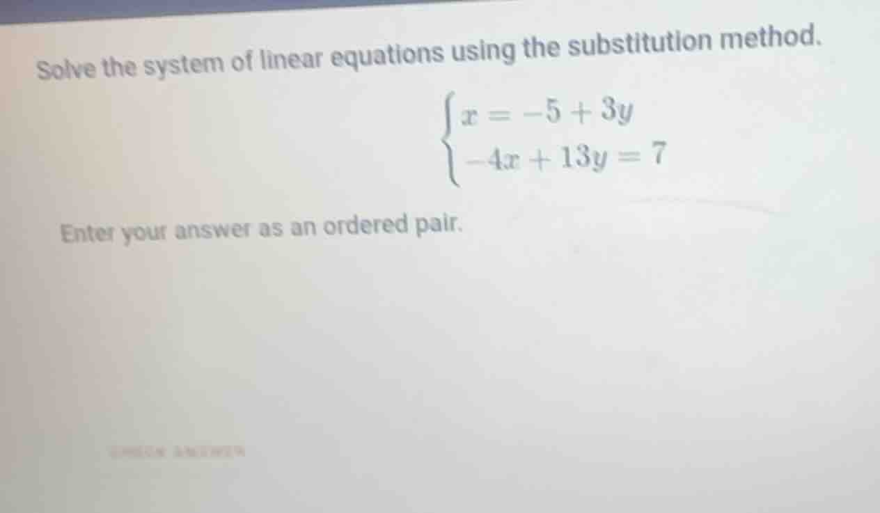 solve the system of linear equations using the substitution method. \\b…