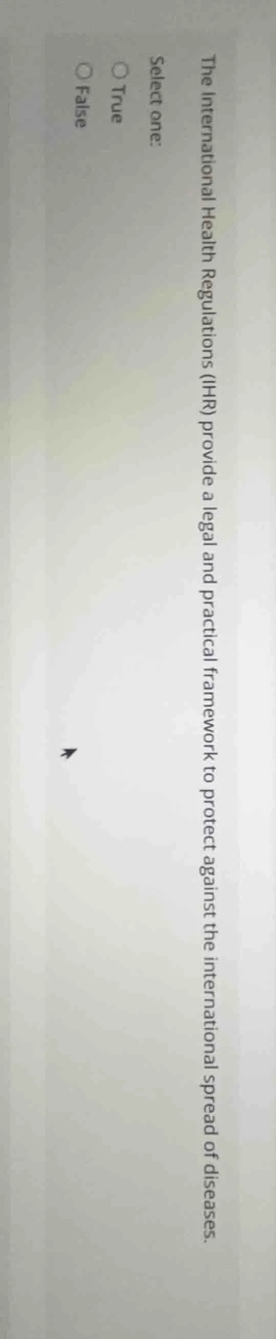 the international health regulations (ihr) provide a legal and practica…