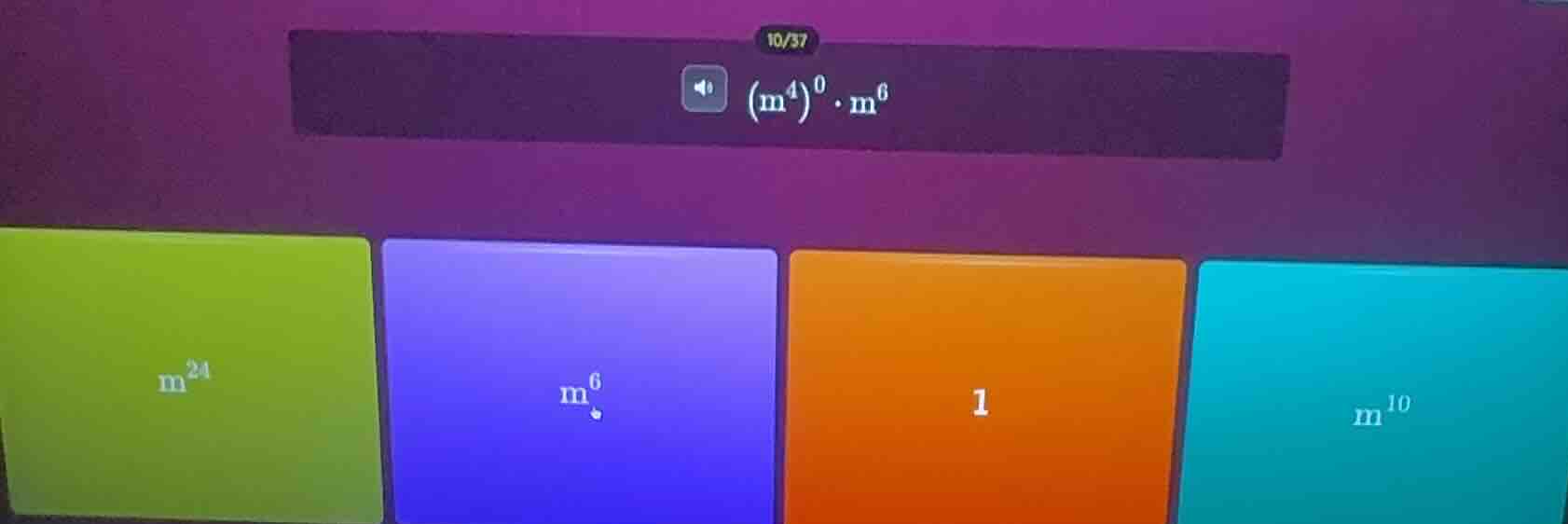 (m^4)^0 \\cdot m^6