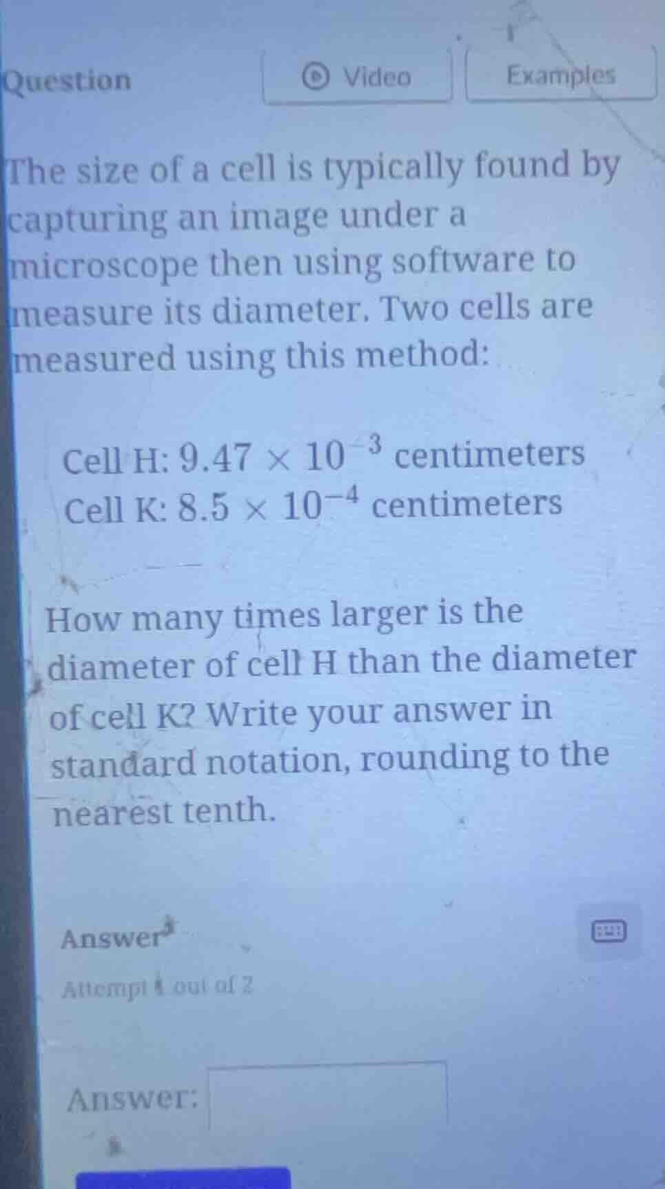 question the size of a cell is typically found by capturing an image un…