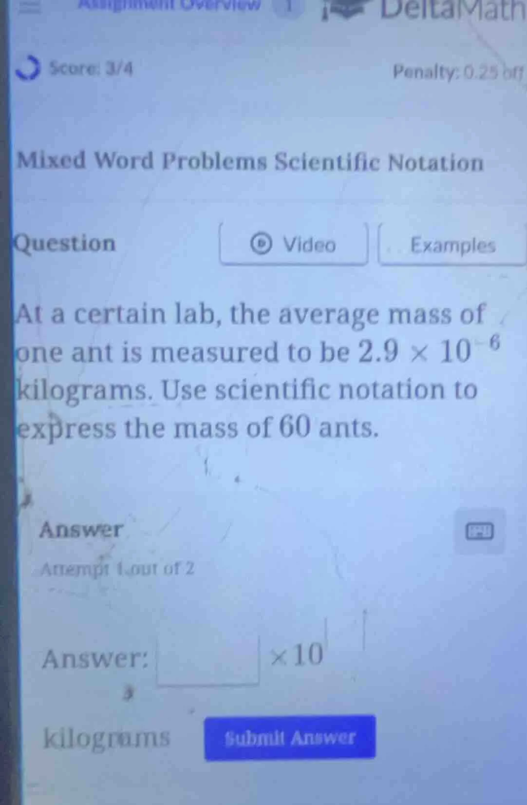 mixed word problems scientific notation question at a certain lab, the …