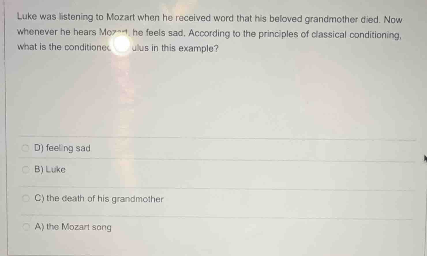 luke was listening to mozart when he received word that his beloved gra…