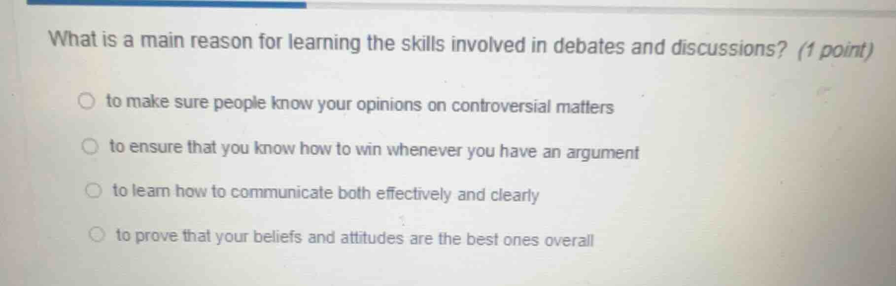 what is a main reason for learning the skills involved in debates and d…