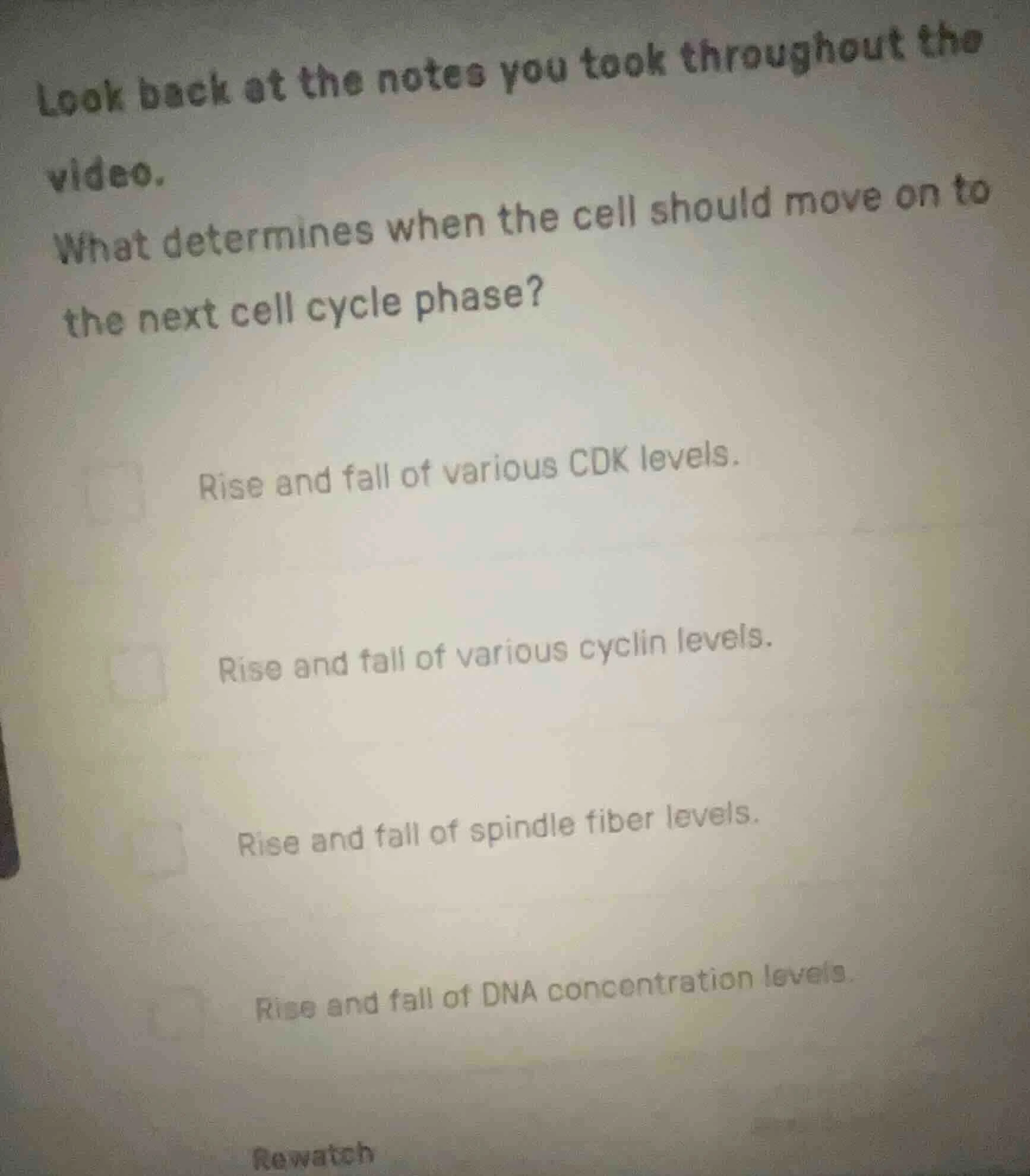 look back at the notes you took throughout the video. what determines w…