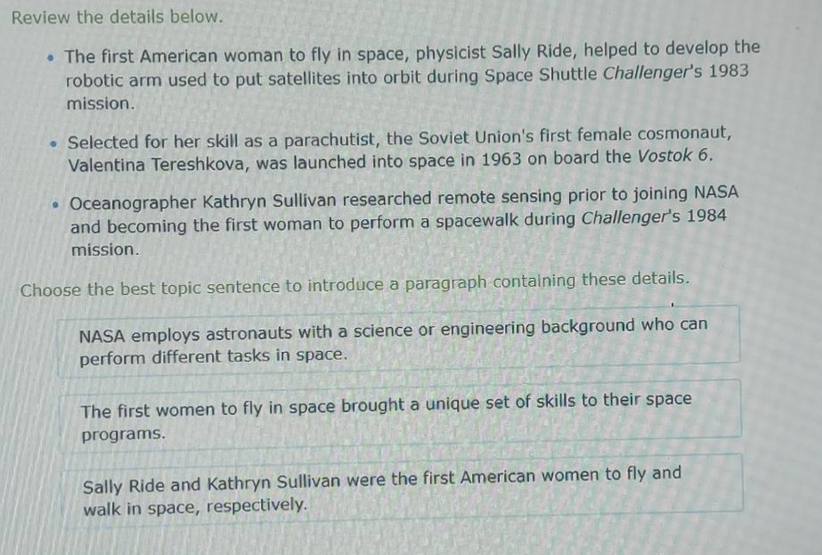 review the details below. - the first american woman to fly in space, p…