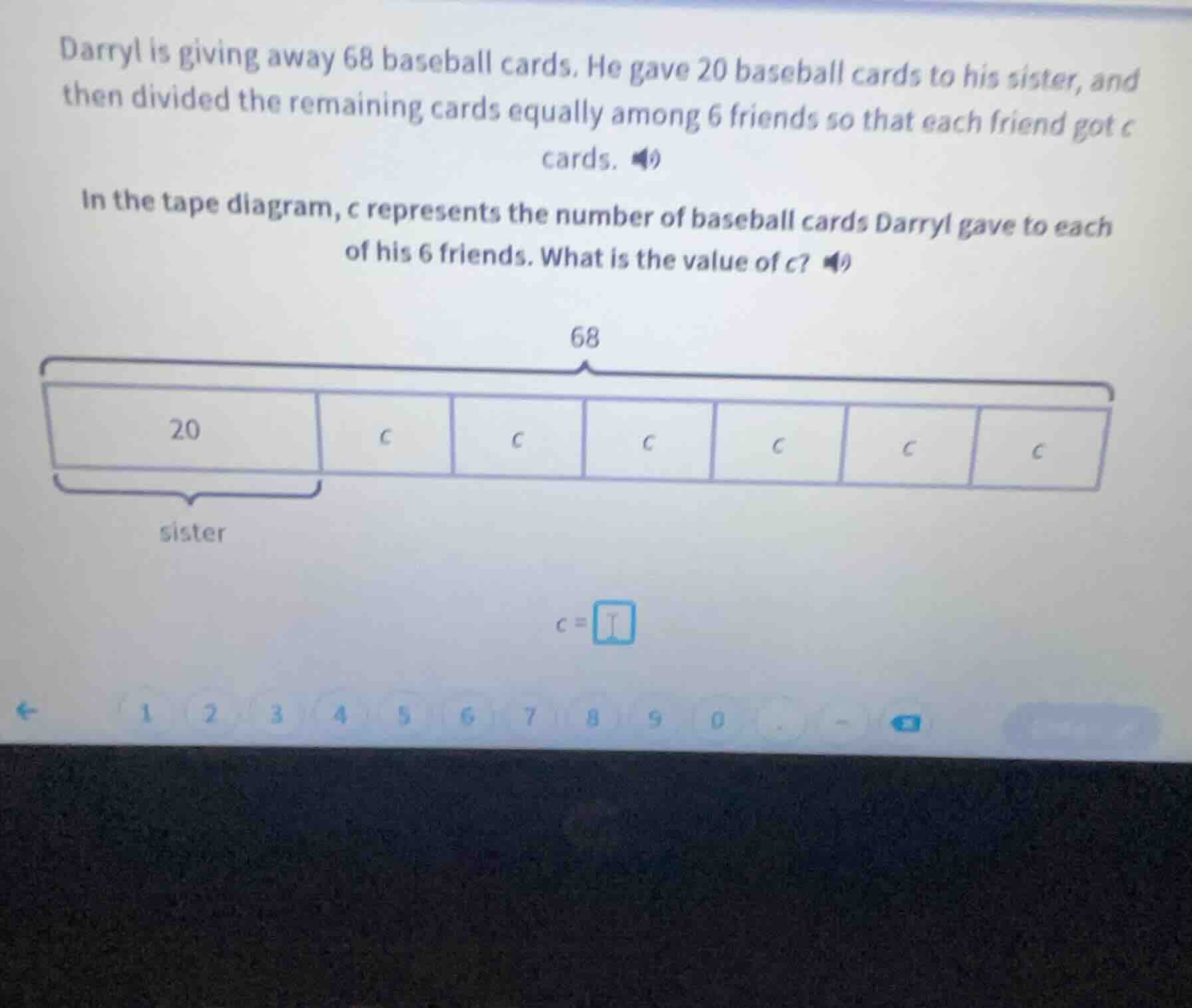 darryl is giving away 68 baseball cards. he gave 20 baseball cards to h…