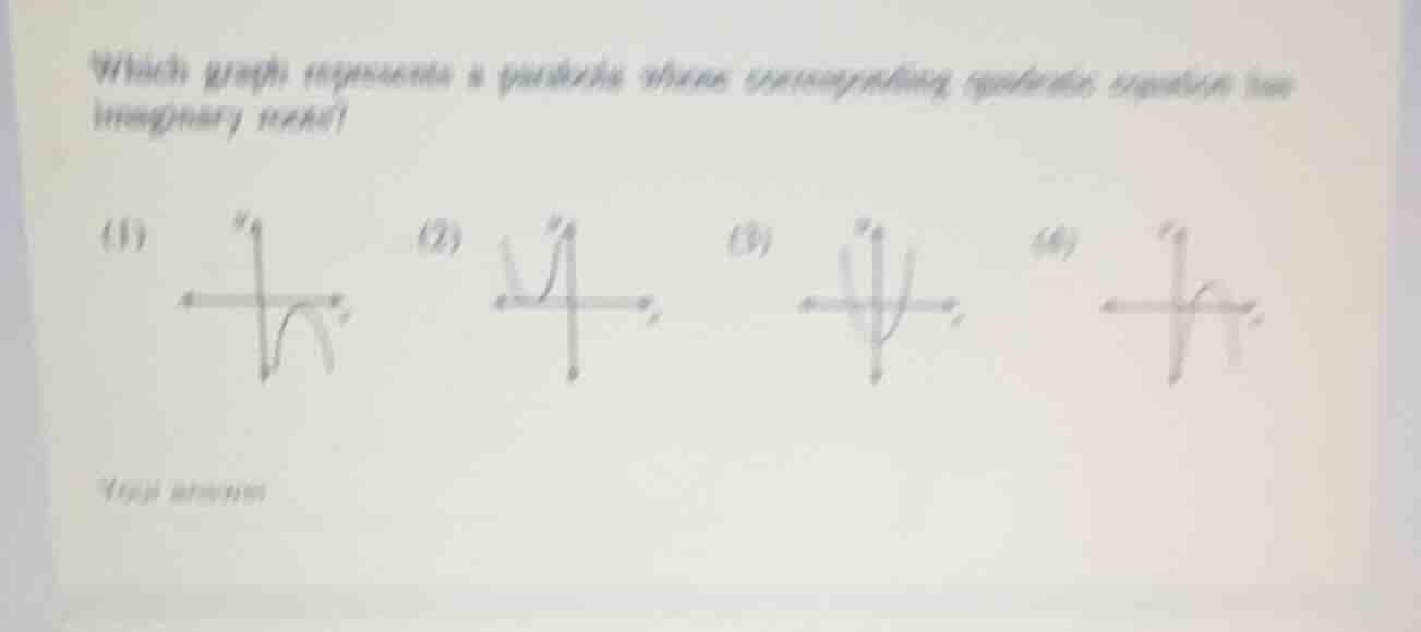 which graph represents a parabola whose corresponding quadratic equatio…