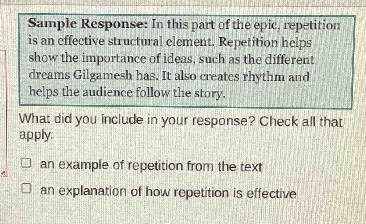 sample response: in this part of the epic, repetition is an effective s…
