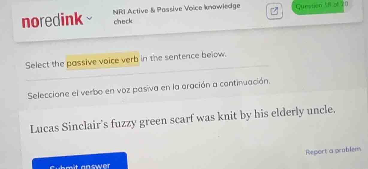 nri active & passive voice knowledge check select the passive voice ver…