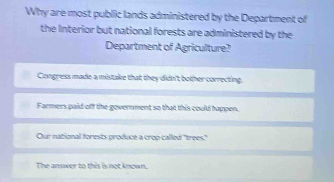 why are most public lands administered by the department of the interio…