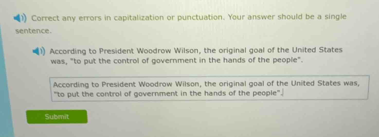 correct any errors in capitalization or punctuation. your answer should…