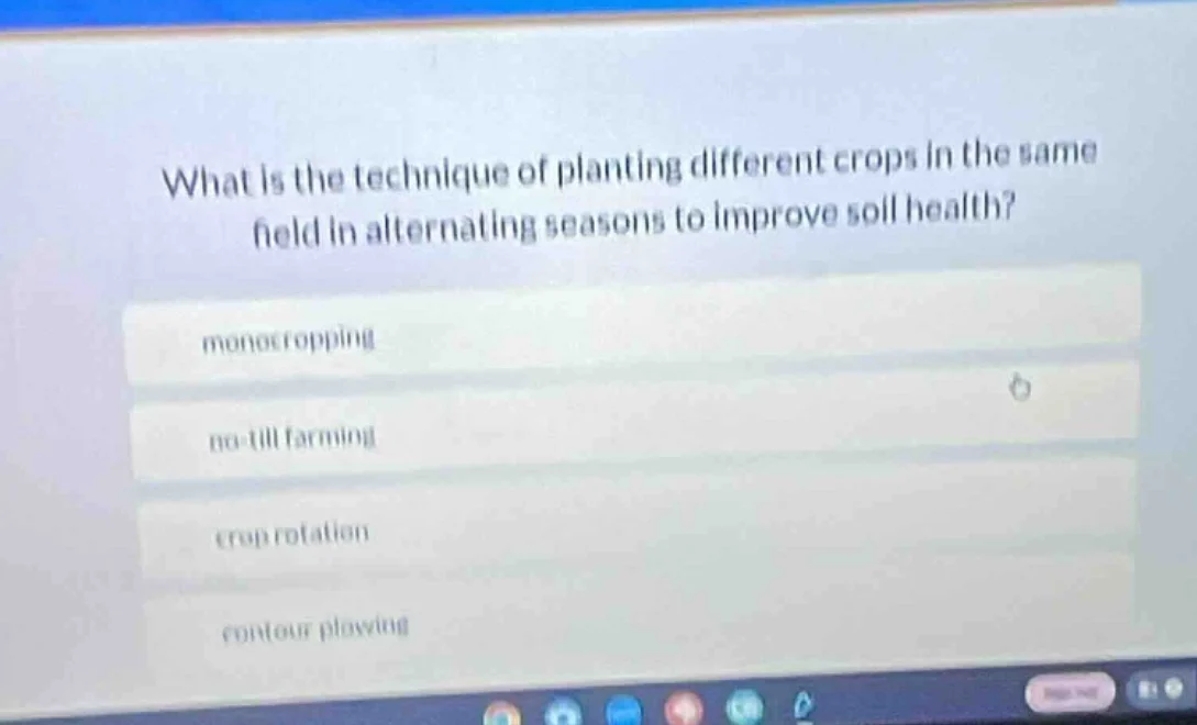 what is the technique of planting different crops in the same field in …