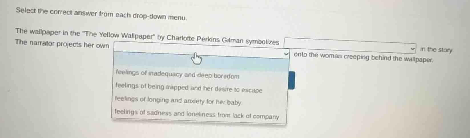 select the correct answer from each drop - down menu. the wallpaper in …