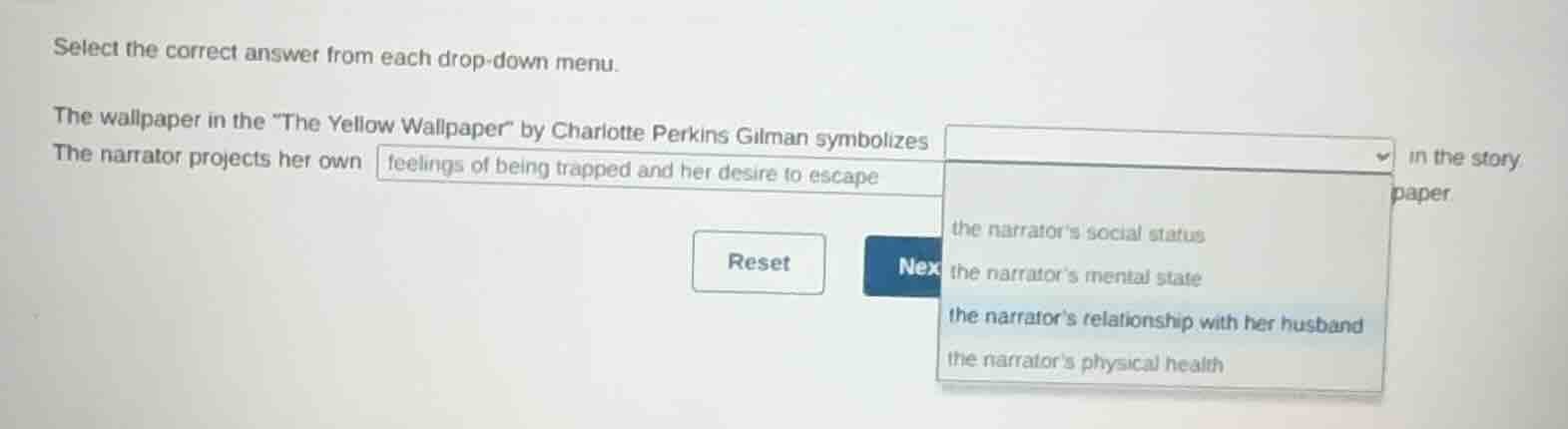 select the correct answer from each drop - down menu. the wallpaper in …