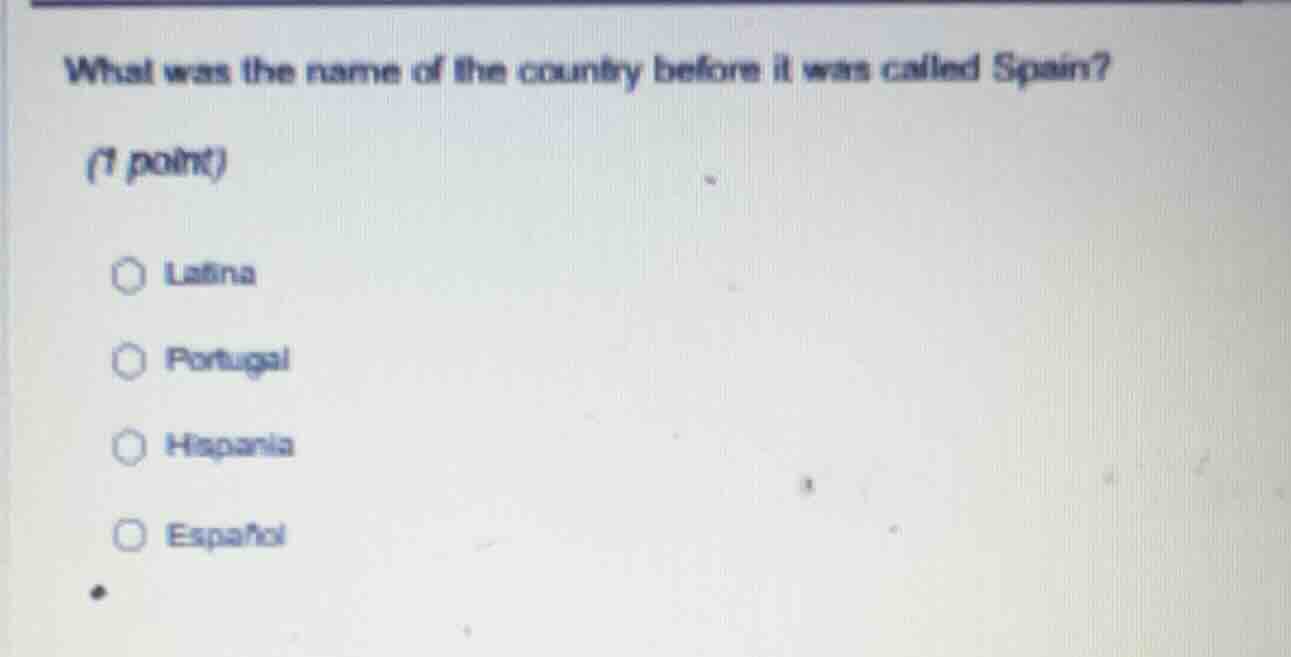 what was the name of the country before it was called spain? (1 point) …
