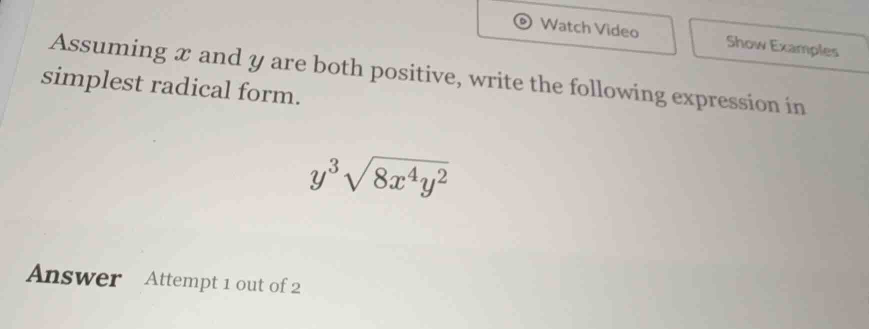 assuming x and y are both positive, write the following expression in s…