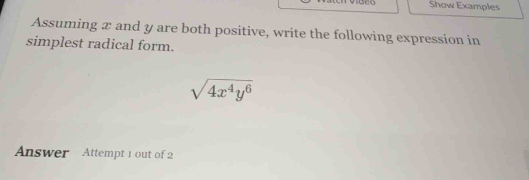 assuming x and y are both positive, write the following expression in s…