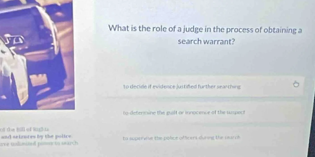 what is the role of a judge in the process of obtaining a search warran…