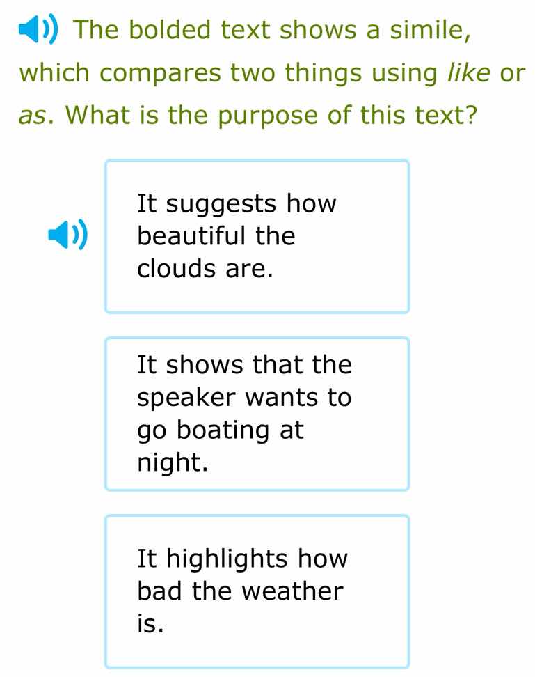 the bolded text shows a simile, which compares two things using like or…