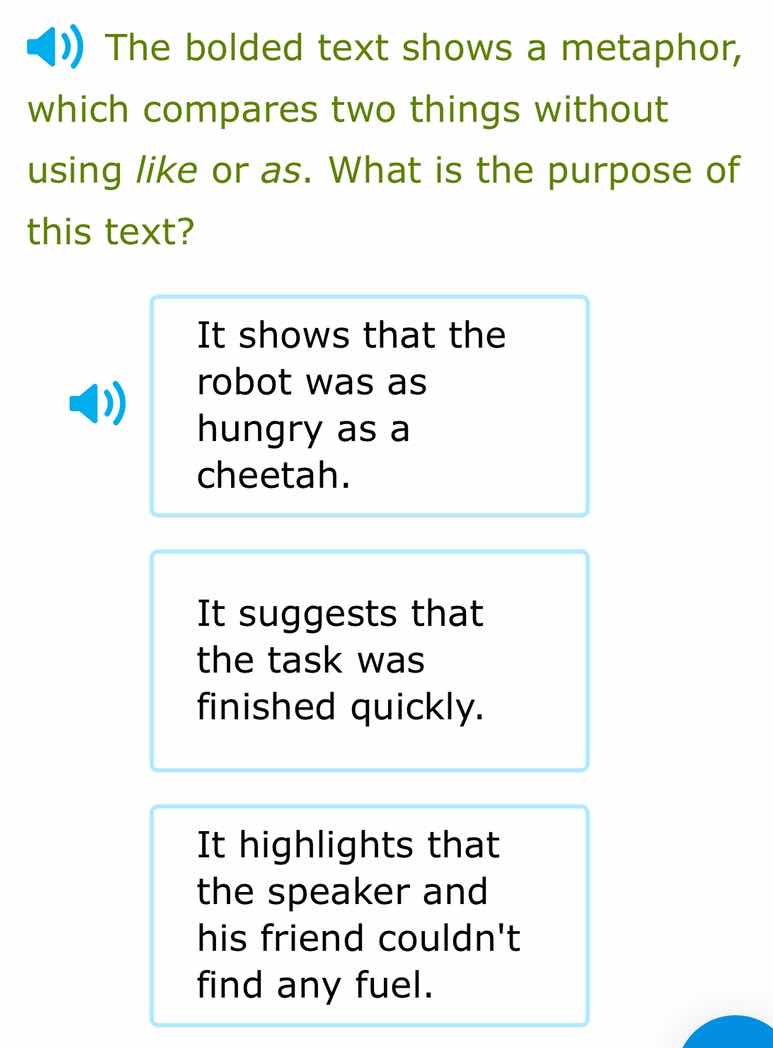 the bolded text shows a metaphor, which compares two things without usi…