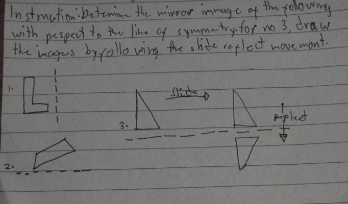 instruction: determine the mirror image of the following with respect t…