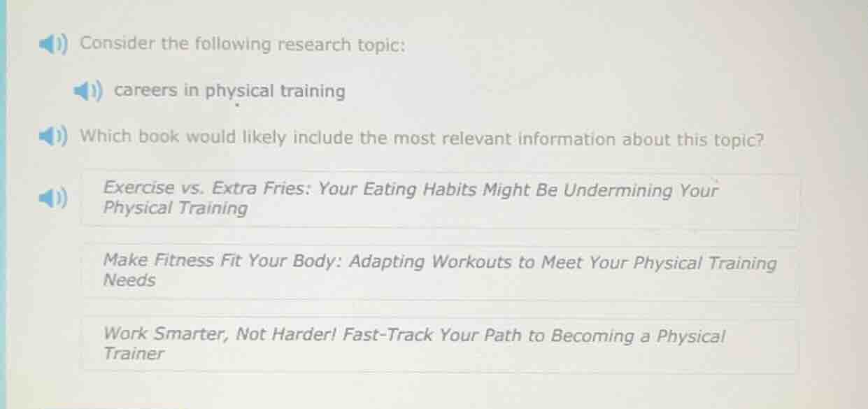 consider the following research topic: careers in physical training whi…