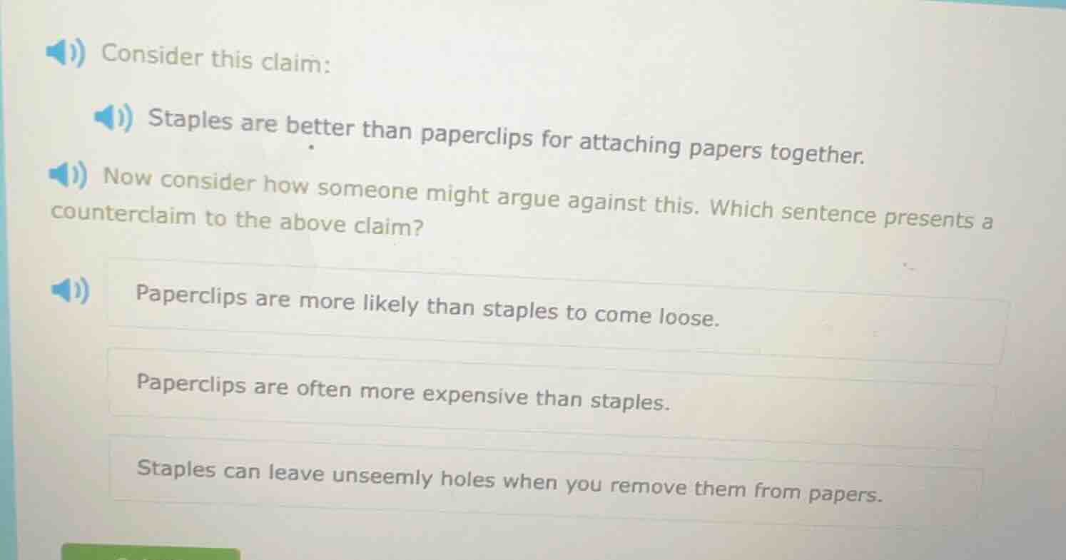 consider this claim: staples are better than paperclips for attaching p…