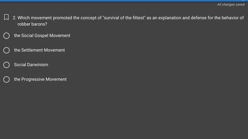 2. which movement promoted the concept of \survival of the fittest\ as …