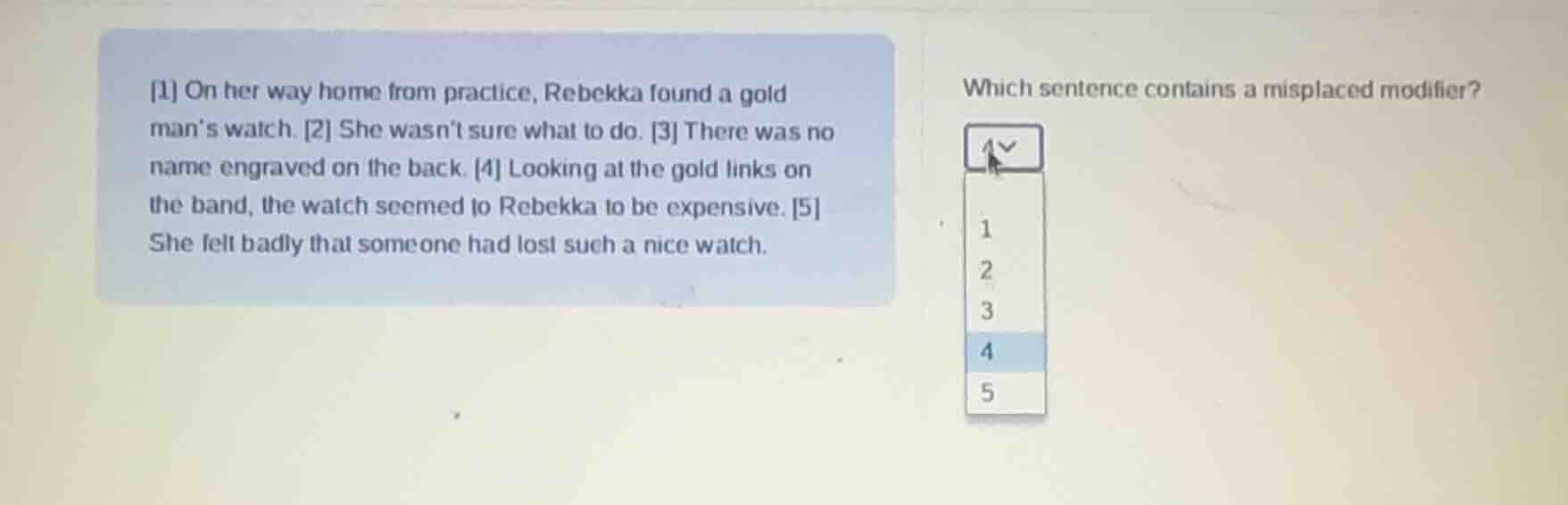 1 on her way home from practice, rebekka found a gold man’s watch. 2 sh…