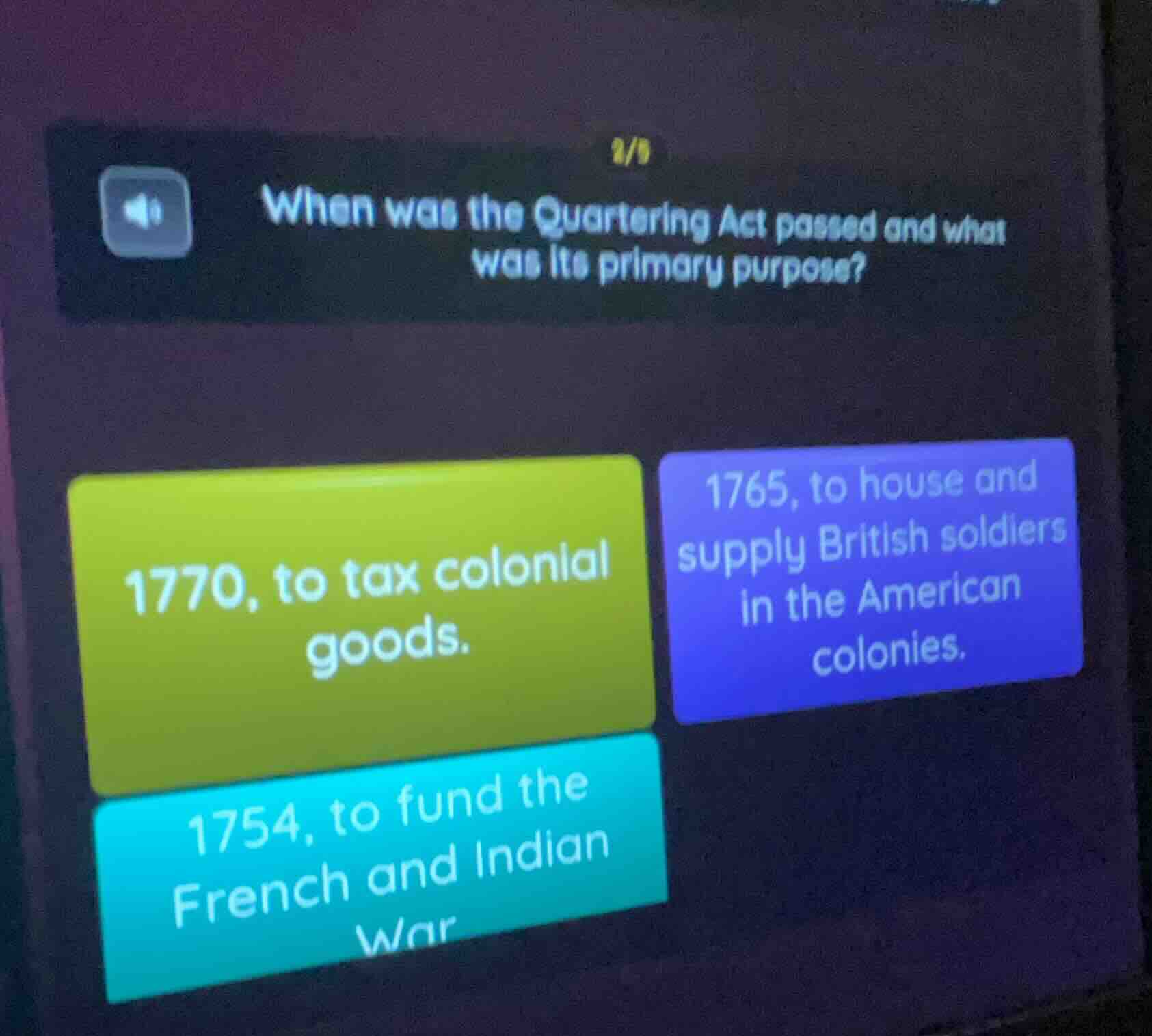2/9 when was the quartering act passed and what was its primary purpose…