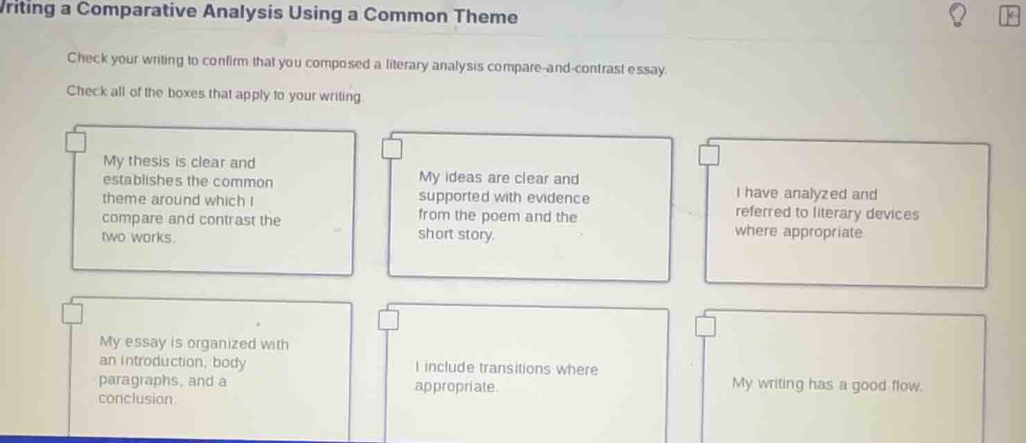 writing a comparative analysis using a common theme check your writing …