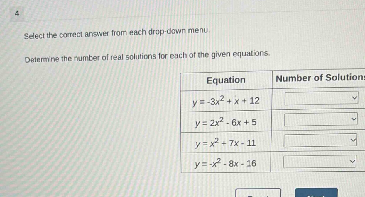4 select the correct answer from each drop - down menu. determine the n…