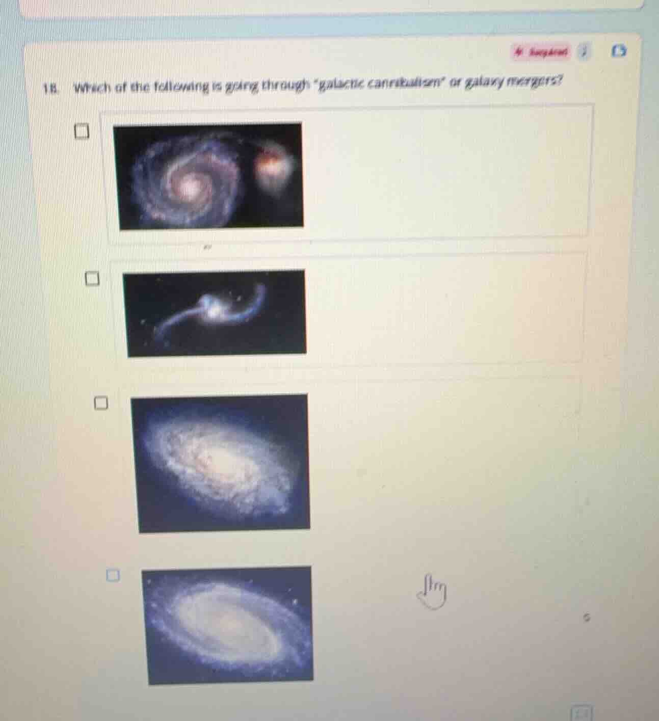 18. which of the following is going through \galactic cannibalism\ or g…