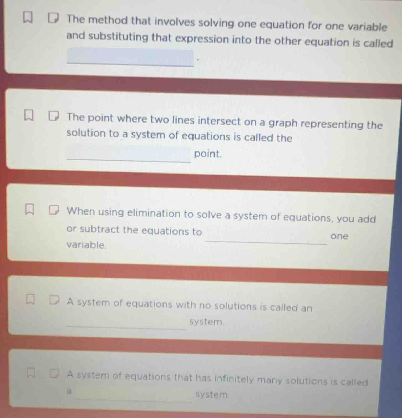 the method that involves solving one equation for one variable and subs…