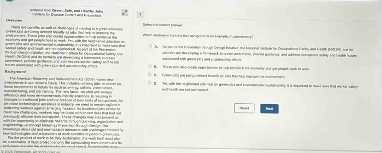 adapted from green, safe, and healthy jobs centers for disease control …