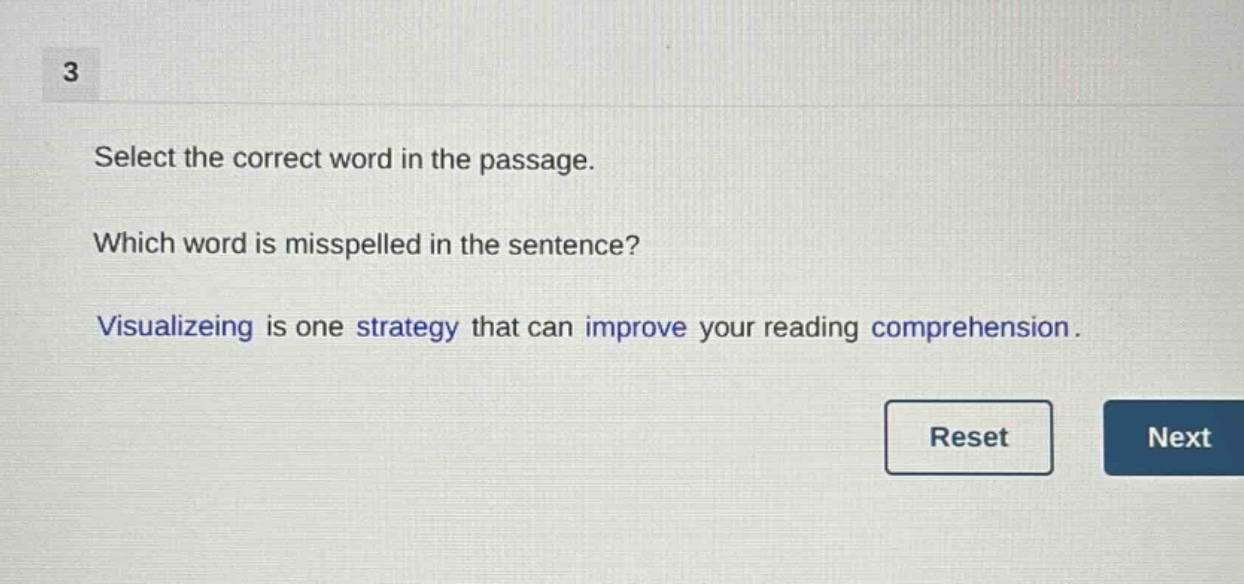 3 select the correct word in the passage. which word is misspelled in t…
