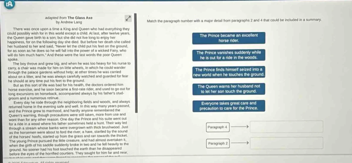 adapted from the glass axe by andrew lang there was once upon a time a …