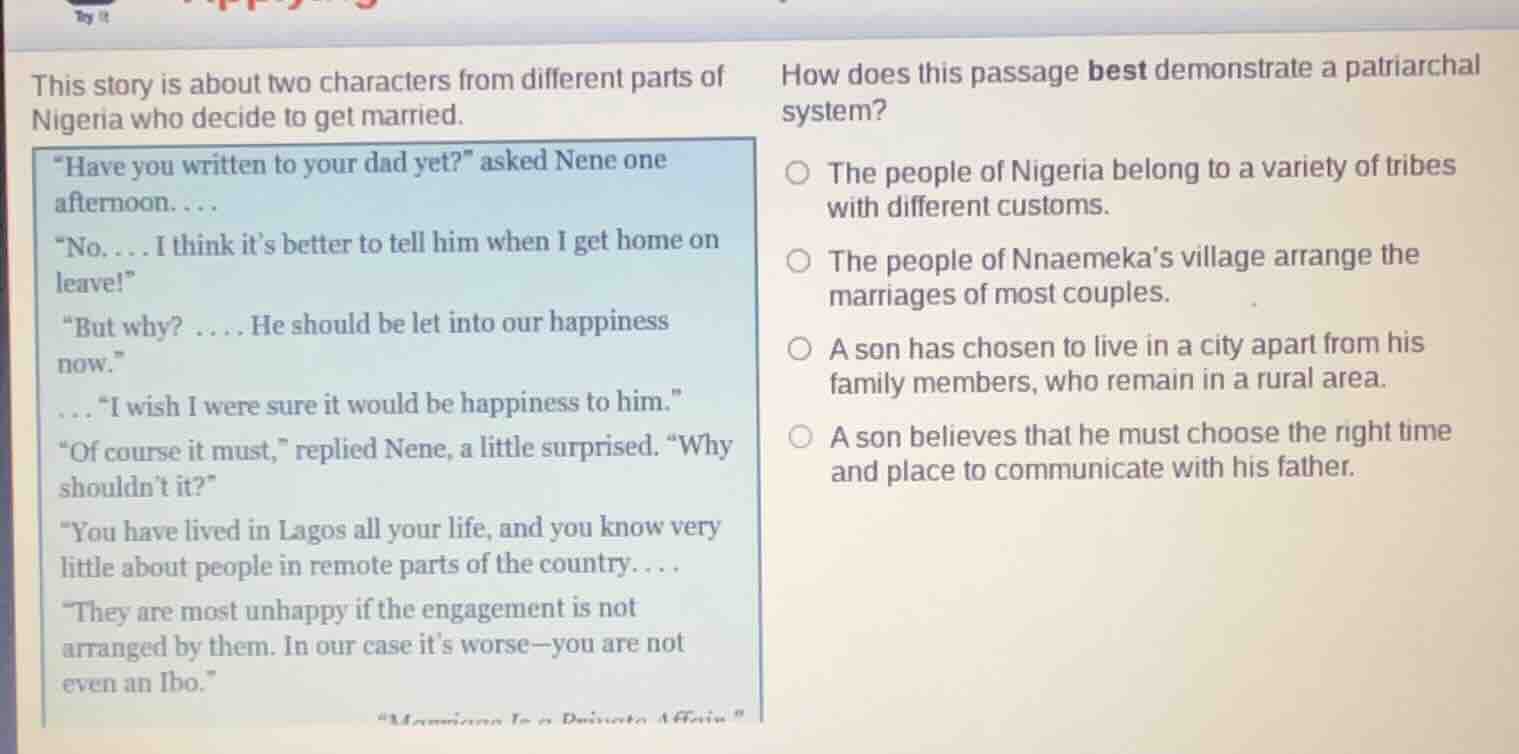 this story is about two characters from different parts of nigeria who …