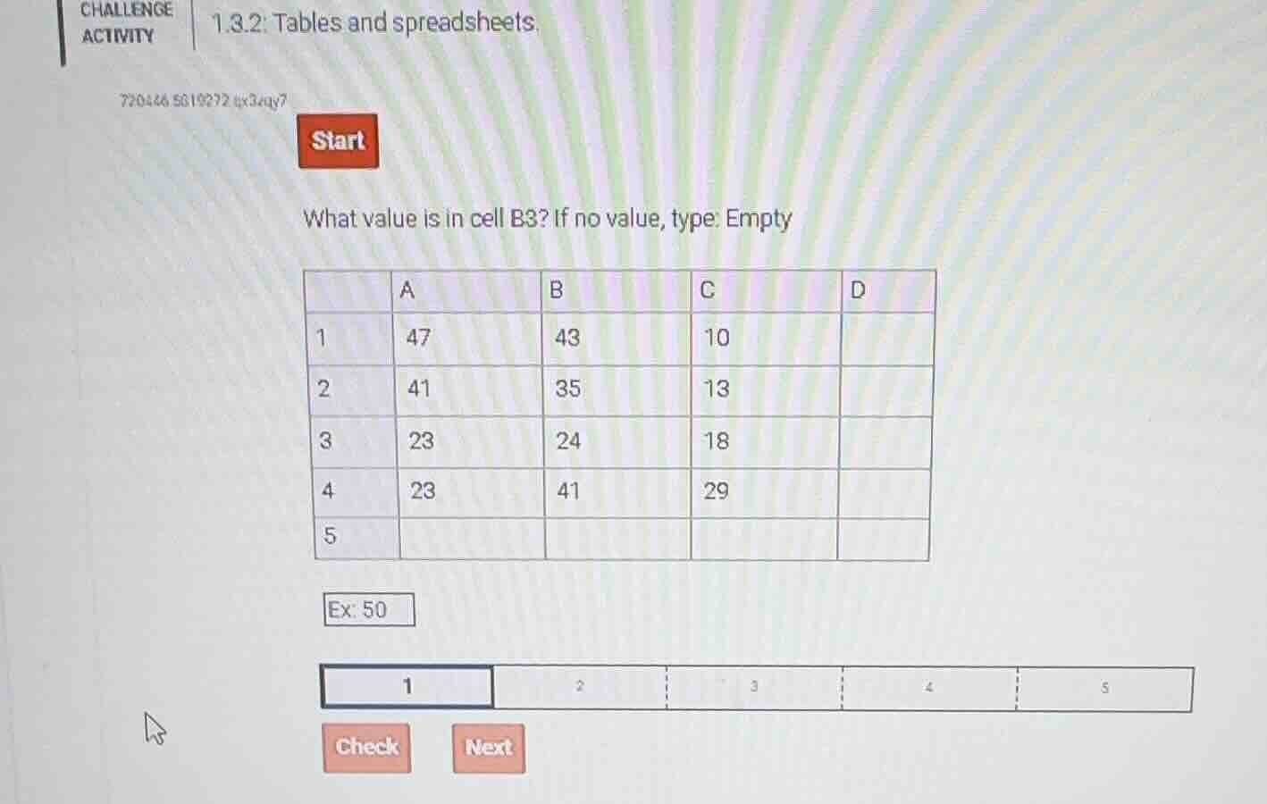 challenge activity 1.3.2: tables and spreadsheets. 720446 5019272 tx3aq…